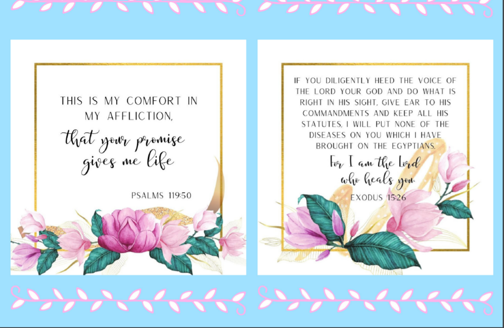 #163- Healing Scripture Cards $5.00 (4 Designs/12 Cards)